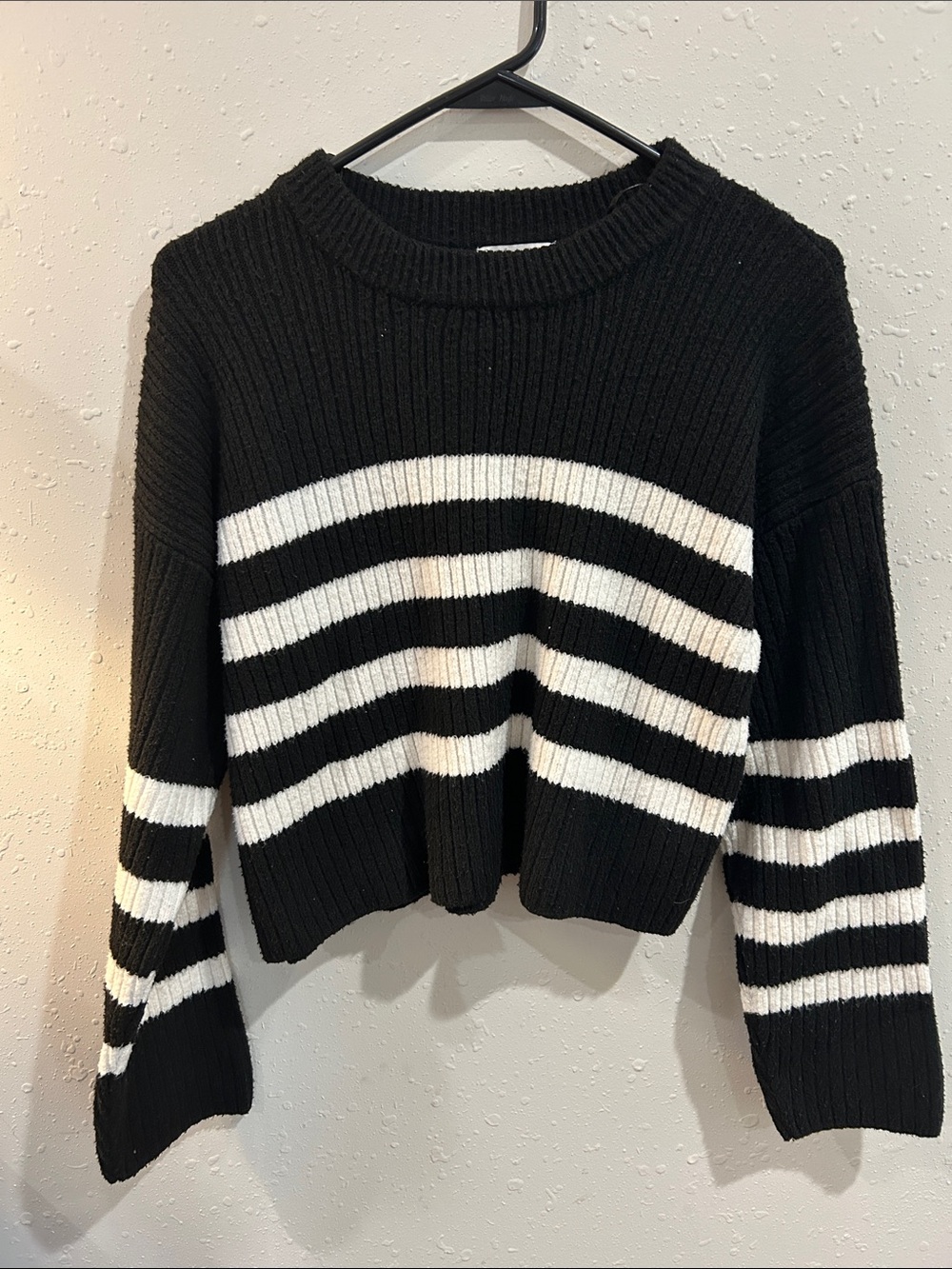 Black and white striped sweater
